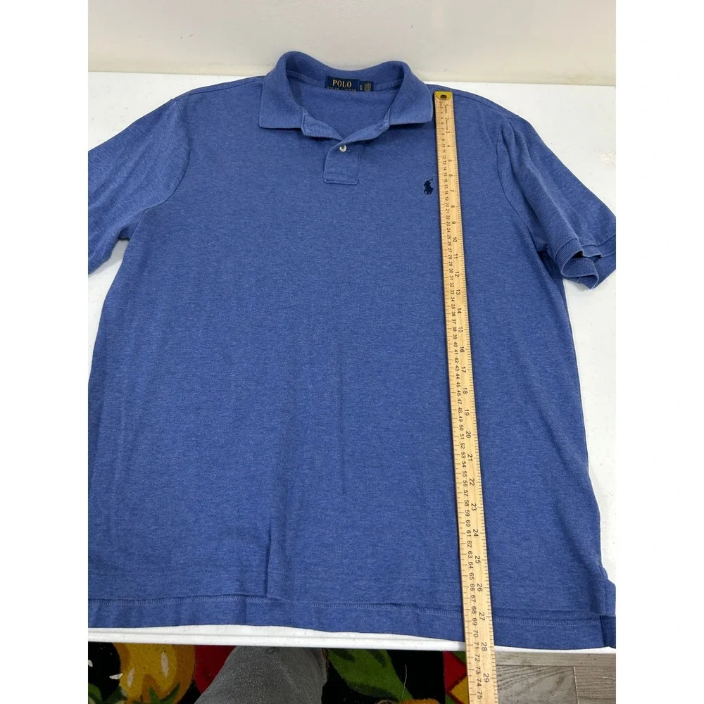 Polo Ralph Lauren Mens Classic Fit Blue Heather Short Sleeve Polo‎ Shirt Large